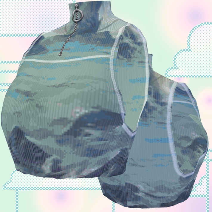 knitted crop top with zipper (Vroid texture)