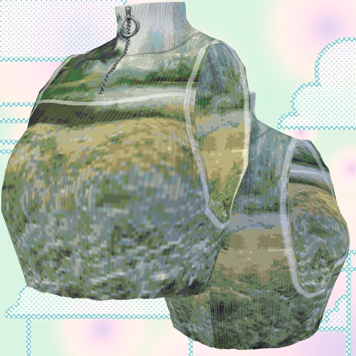 knitted crop top with zipper (Vroid texture)