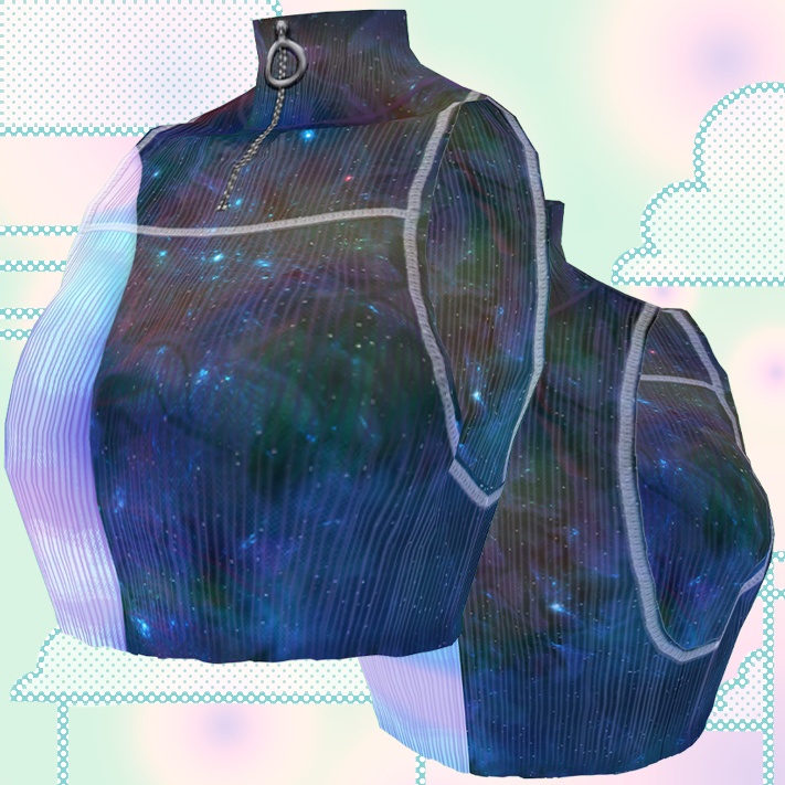 knitted crop top with zipper (Vroid texture)