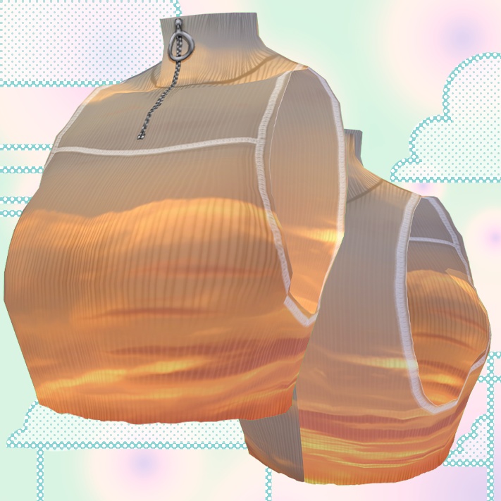 knitted crop top with zipper (Vroid texture)