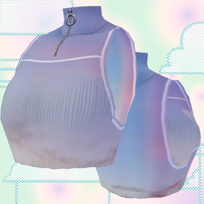 knitted crop top with zipper (Vroid texture)