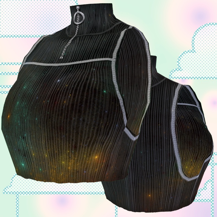 knitted crop top with zipper (Vroid texture)