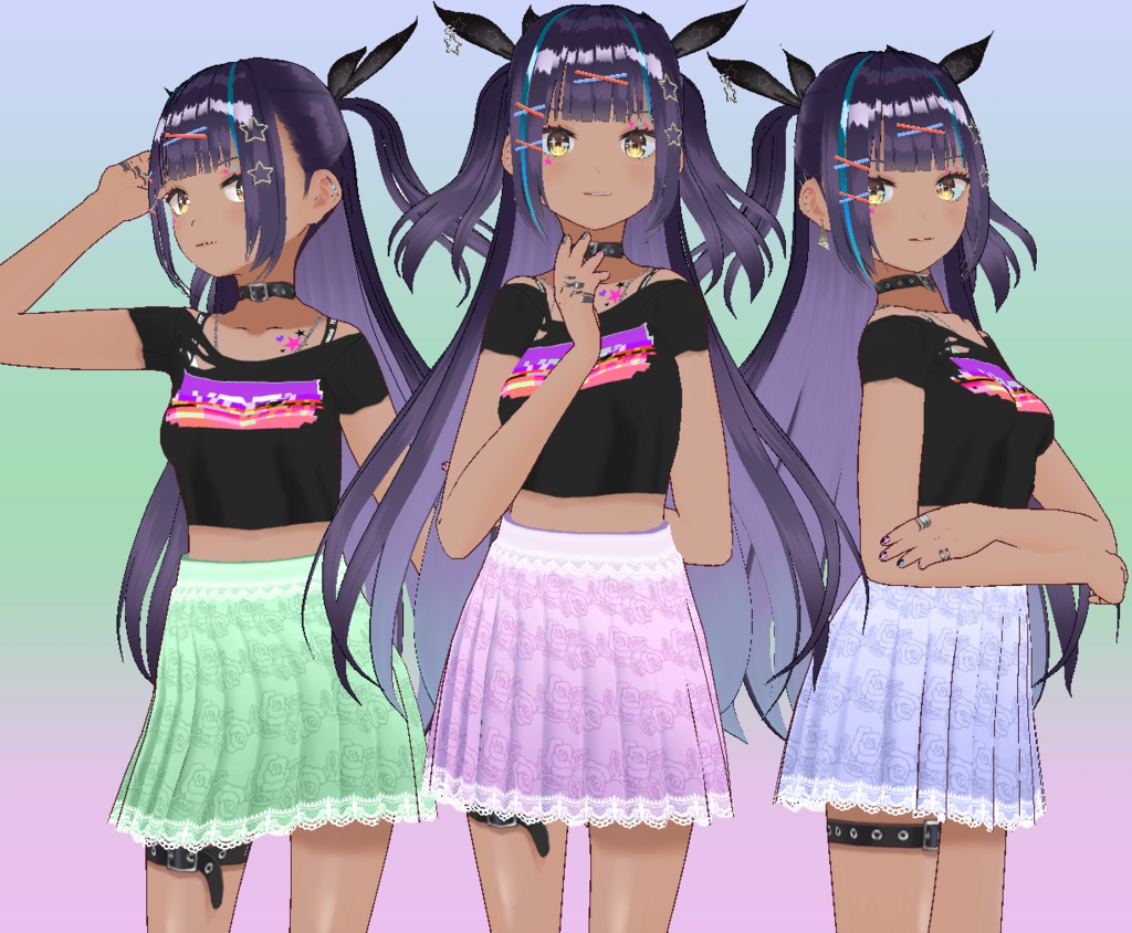 Pastel Rose Mini Skirt (3 color)(free)