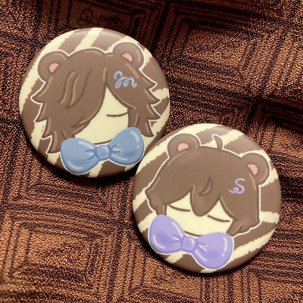 くまチョコ缶バッジ