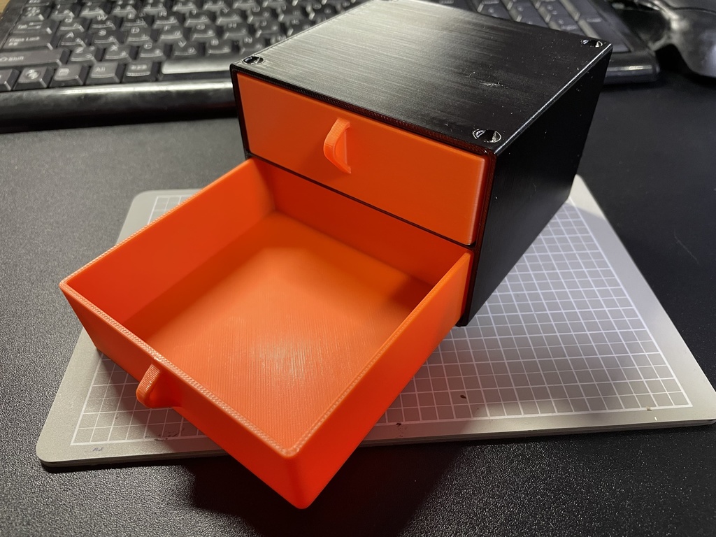 2段収納ミニケース【3Dデータ / STEP・STL】