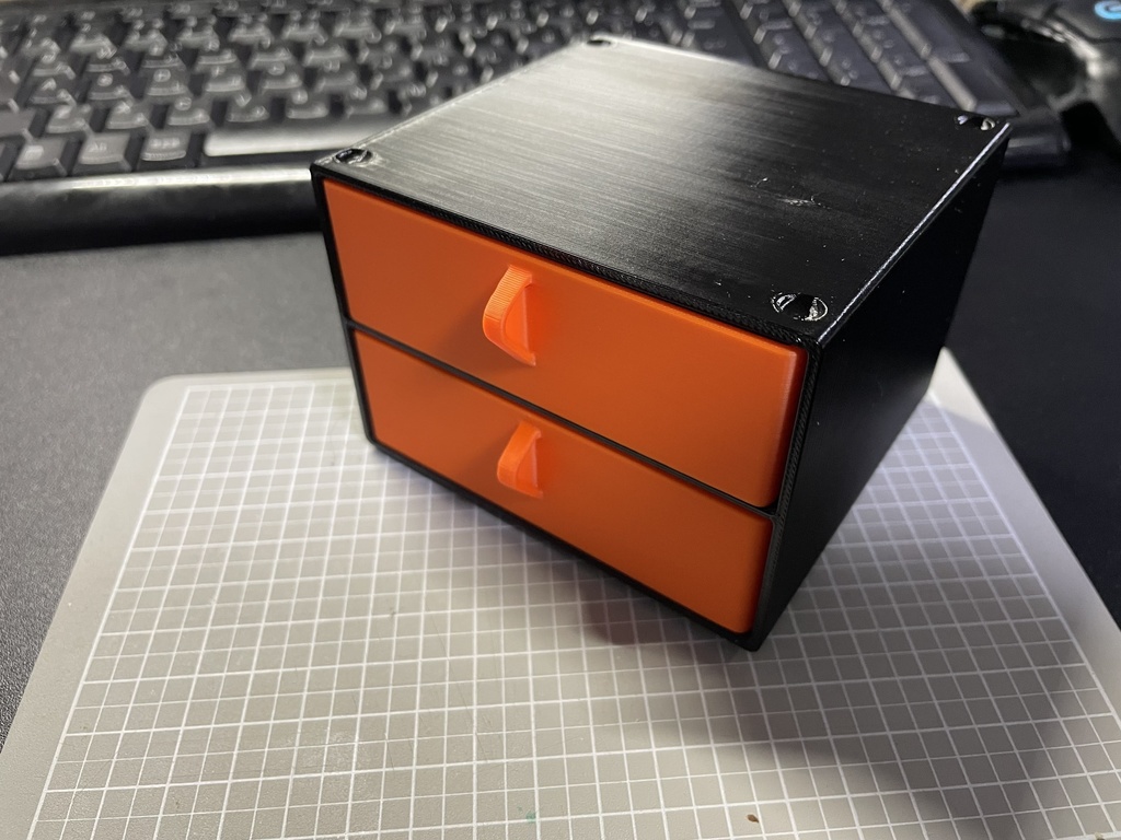 2段収納ミニケース【3Dデータ / STEP・STL】