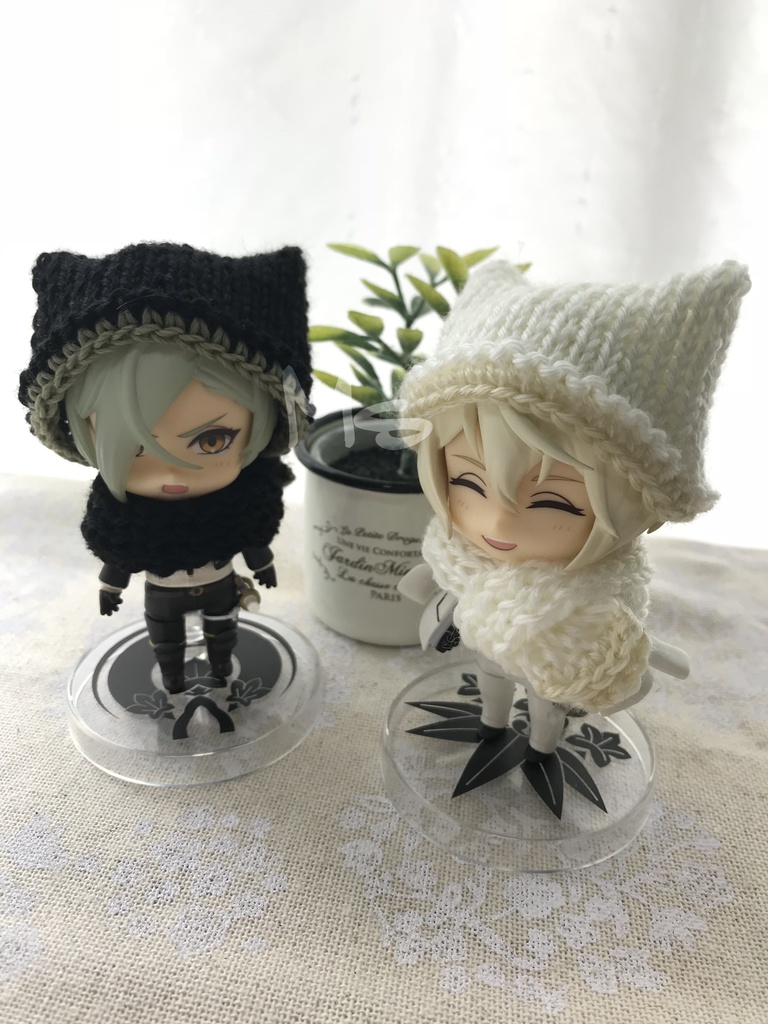 【刀剣乱舞】 イメージカラー ねんどろいど用 ネコ耳帽子+マフラー セット 髭切 膝丸 にっかり青江