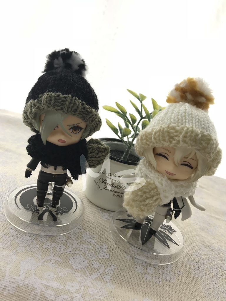 【刀剣乱舞】 イメージカラー ねんどろいど用 ぽんぽん付ニット帽+マフラー セット 髭切 膝丸 にっかり青江