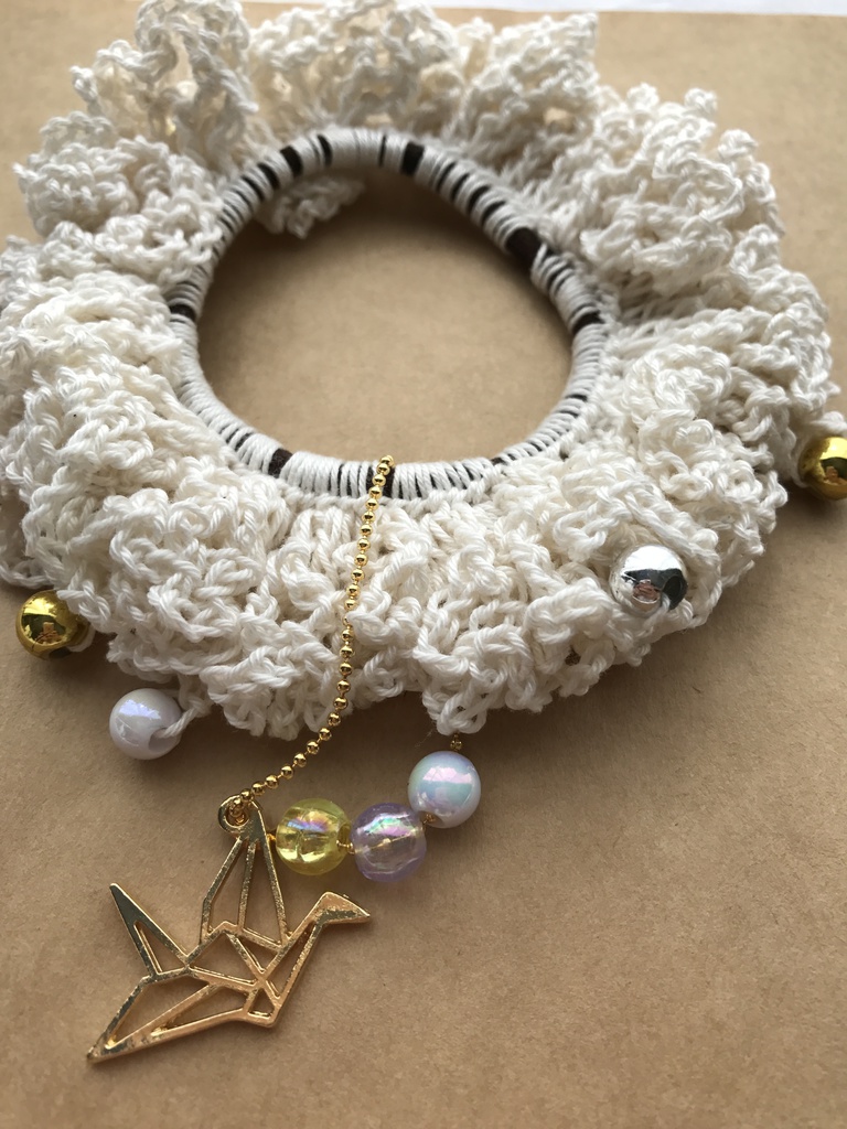 【刀剣乱舞】イメージ 手編み シュシュ 三日月宗近 鶴丸国永