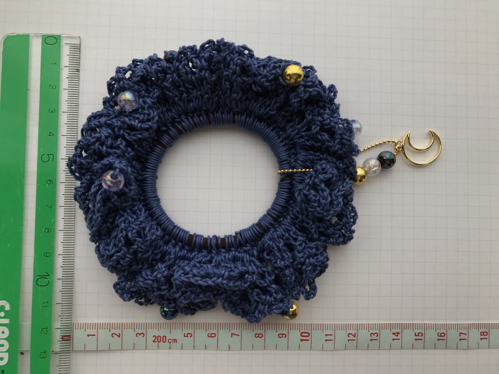 【刀剣乱舞】イメージ 手編み シュシュ 三日月宗近 鶴丸国永