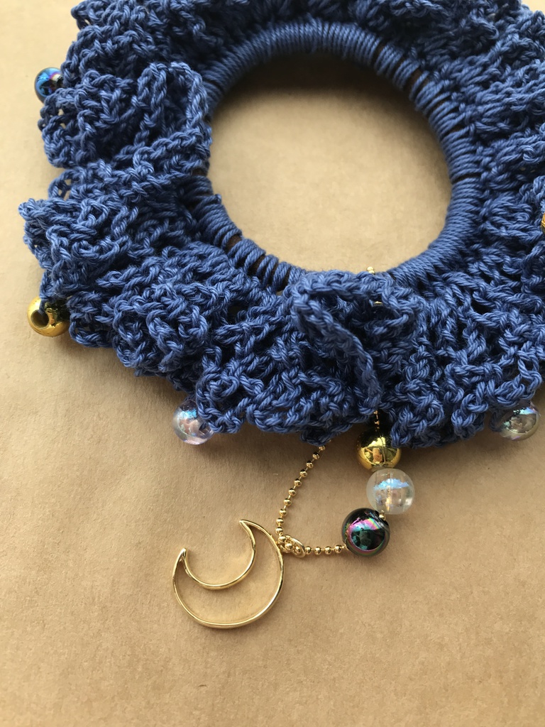 【刀剣乱舞】イメージ 手編み シュシュ 三日月宗近 鶴丸国永