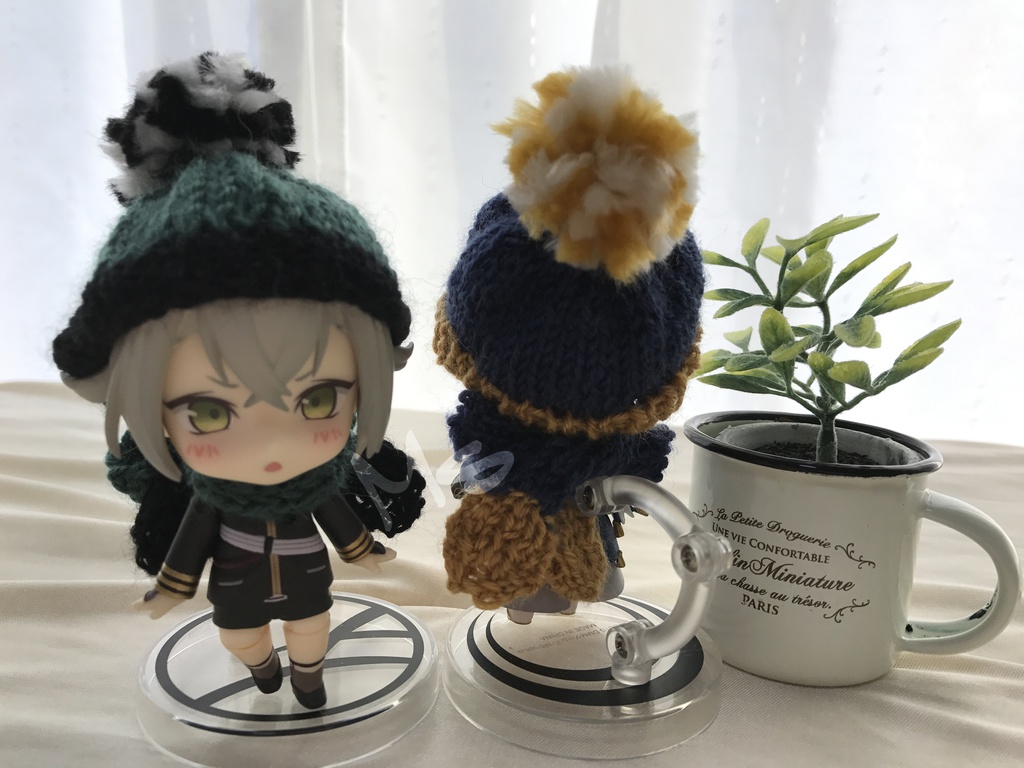 【刀剣乱舞】 イメージカラー ねんどろいど用 ぽんぽん付ニット帽+マフラー セット 三日月宗近 小狐丸 一期一振 鶴丸国永 加州清光 薬研藤四郎 蛍丸 燭台切光忠 大倶利伽羅 へし切長谷部 同田貫正国 物吉貞宗