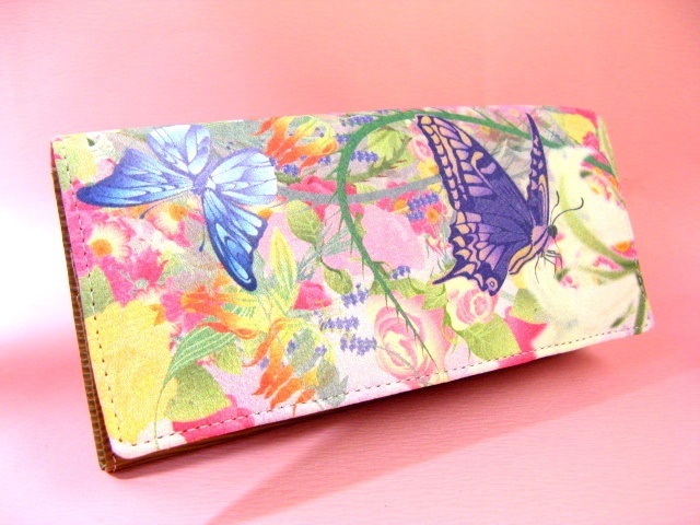 花と揚羽蝶 長財布