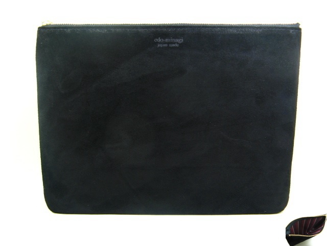 スエード ポーチ L