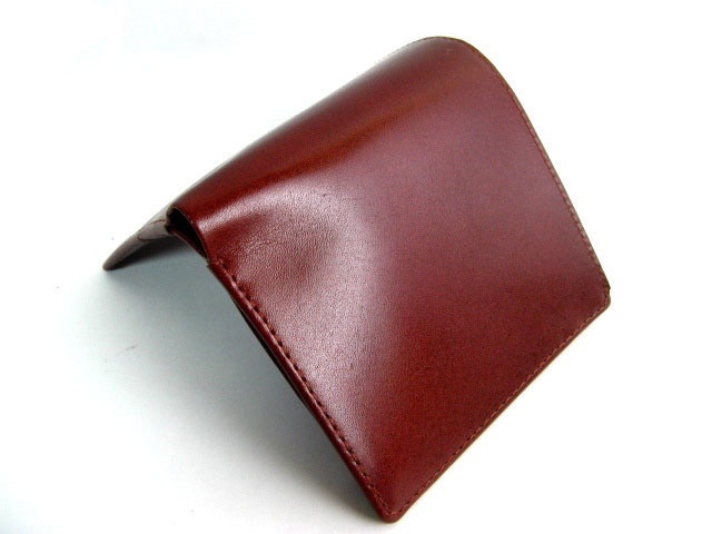 本牛革 二つ折り(小銭入れ付き) ワイン