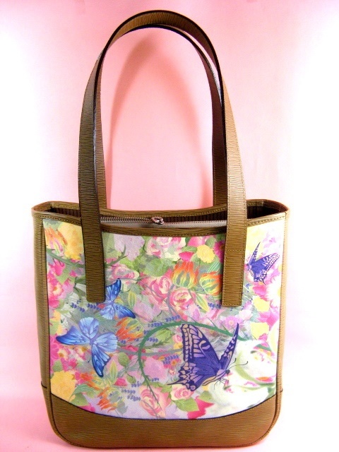 花と揚羽蝶　トートバッグ
