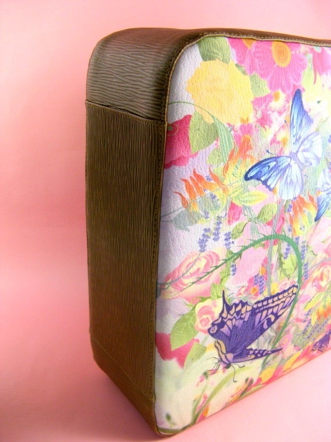 花と揚羽蝶 ハンドバッグ