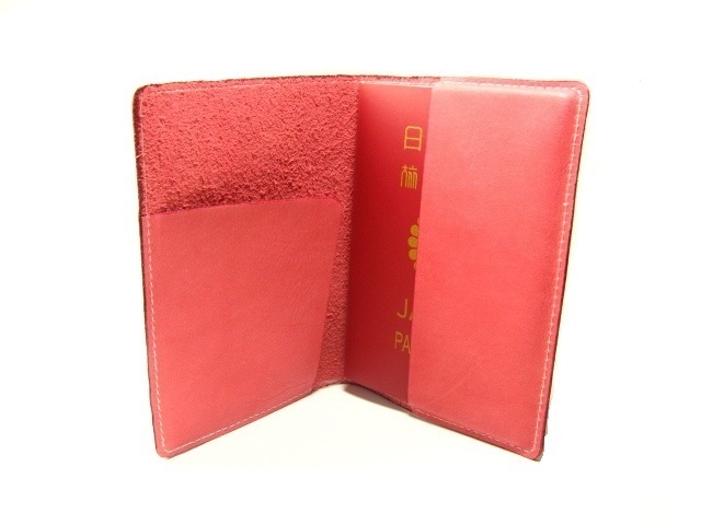 パスポートカバー アリゾナピンク(イタリア産牛革)