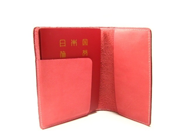 パスポートカバー アリゾナピンク(イタリア産牛革)