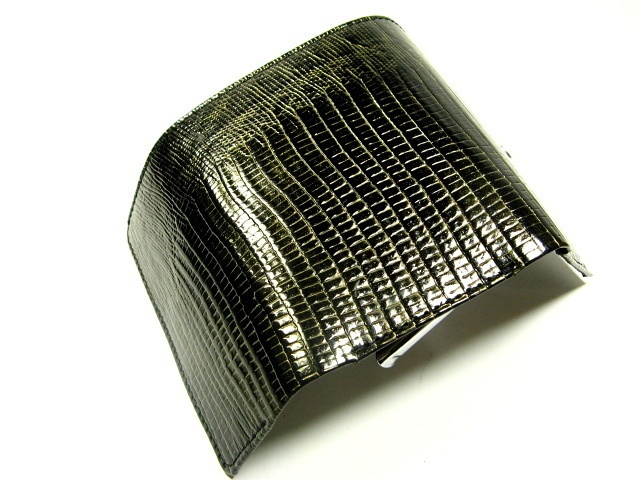 コインキャッチャー 財布 クロコダイルゴールド(エナメル加工牛革型押し)日本製