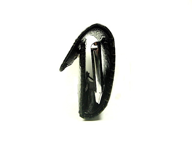 コインキャッチャー 財布 クロコダイルゴールド(エナメル加工牛革型押し)日本製