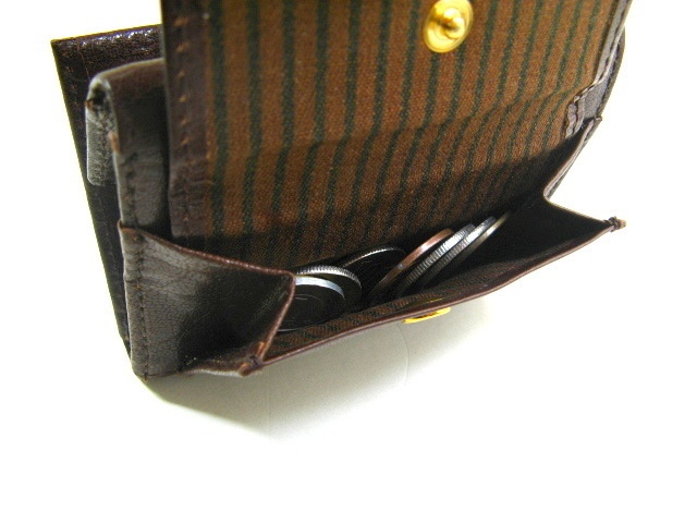 バッファロー 三つ折り財布 ブラウン