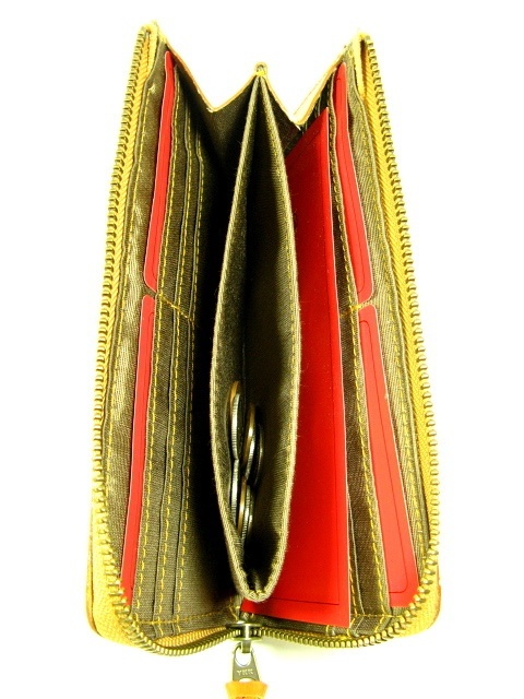 トスカーナ革 L字ファスナー長財布 (イタリア産牛革)キャメル