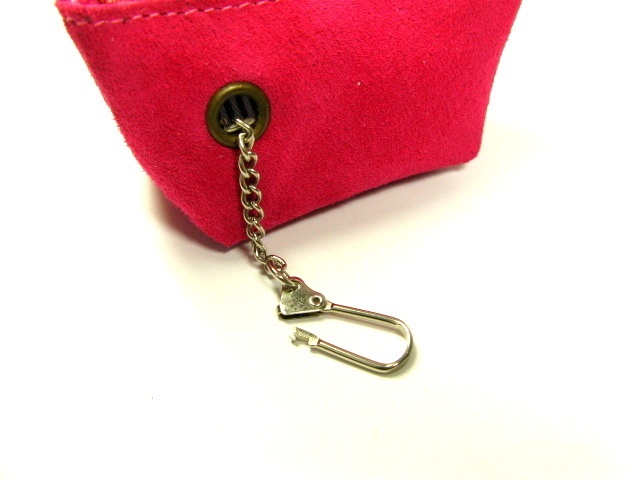 スエード 小銭入れ(キーホルダー付き)