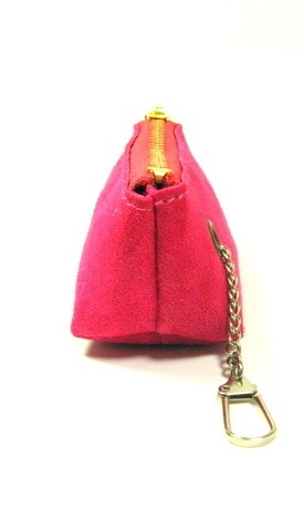 スエード 小銭入れ(キーホルダー付き)