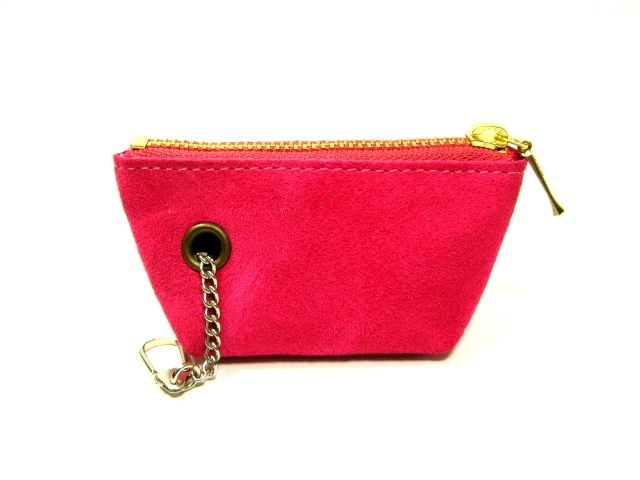 スエード 小銭入れ(キーホルダー付き)