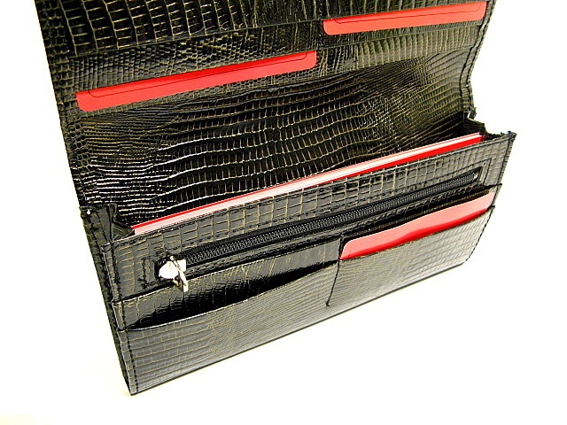 エナメルクロコダイル 長財布(型押し牛革)