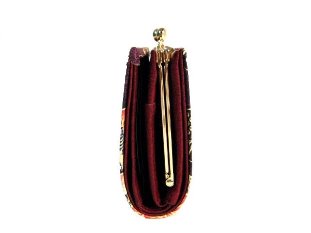 江戸美袋 うさぎ 口金二つ折り財布 ワイン