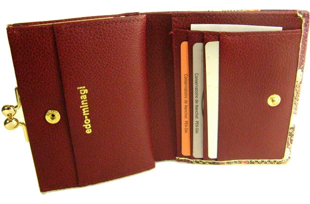 江戸美袋 うさぎ 口金二つ折り財布 ワイン