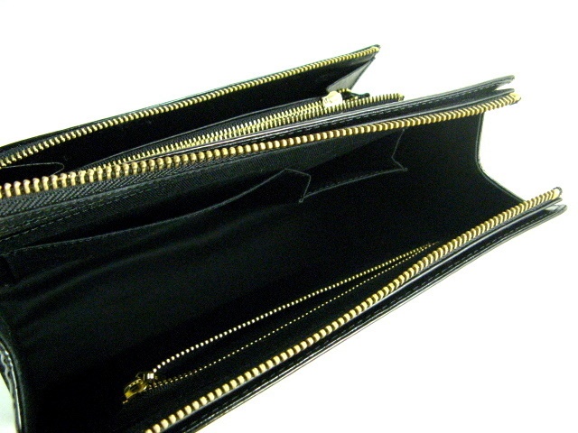 エナメル革 財布付クラッチバッグ ブラック