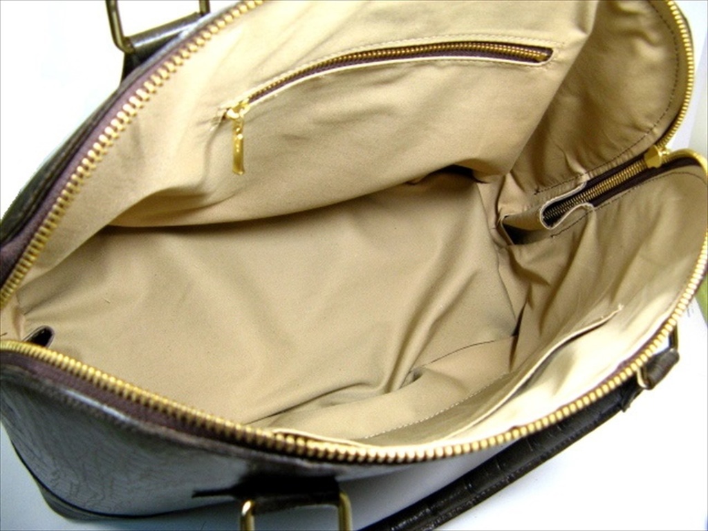 クロコダイル(型押し牛革)ハンドバッグ