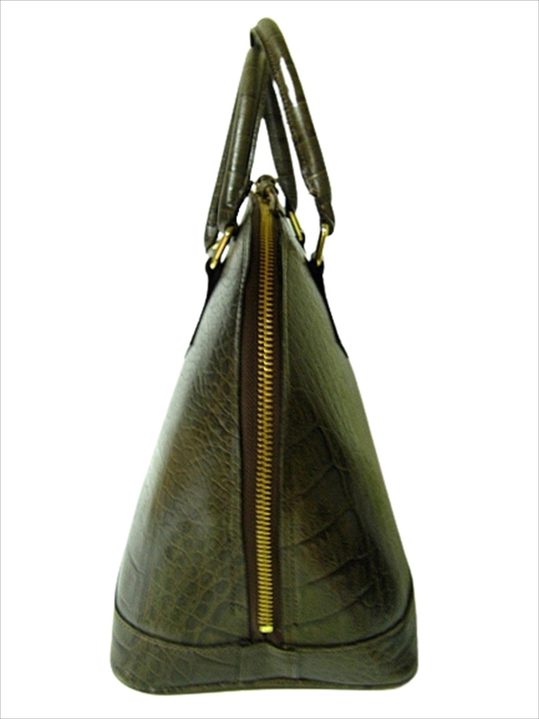 クロコダイル(型押し牛革)ハンドバッグ