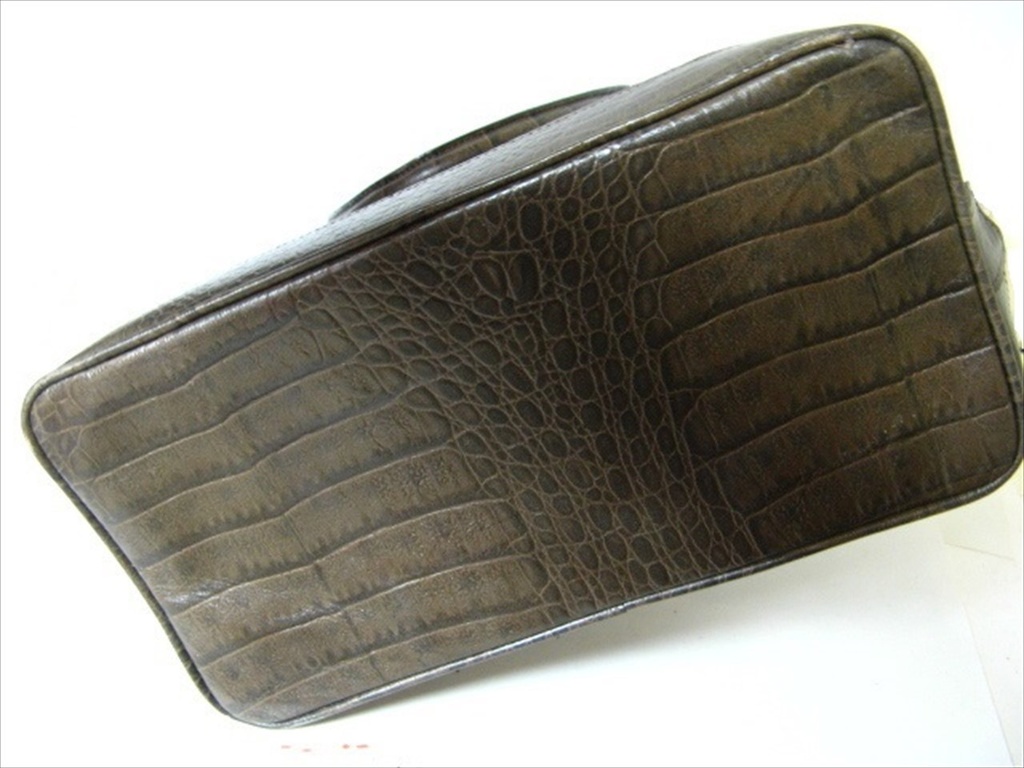 クロコダイル(型押し牛革)ハンドバッグ
