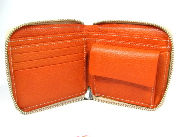 ヘビ革 BOX二つ折り 財布