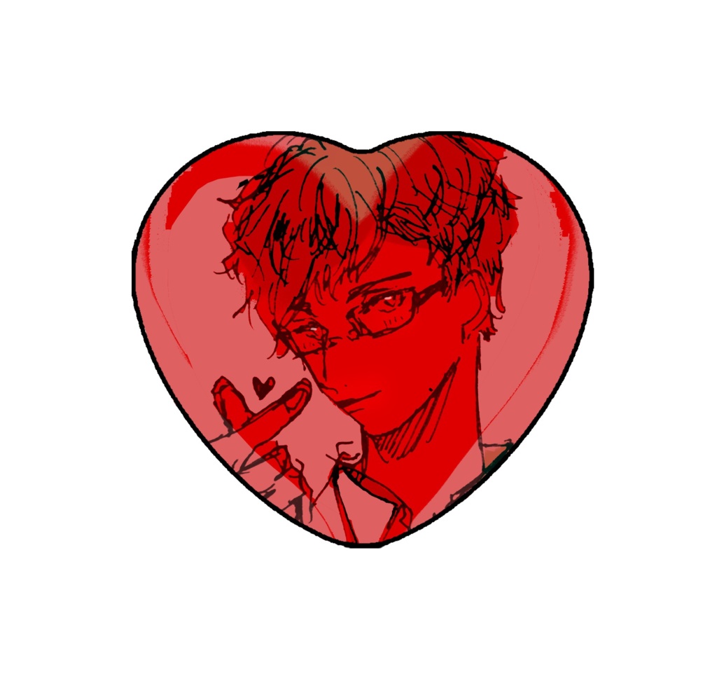 瀬尾さん Valentine ハート缶バッジ