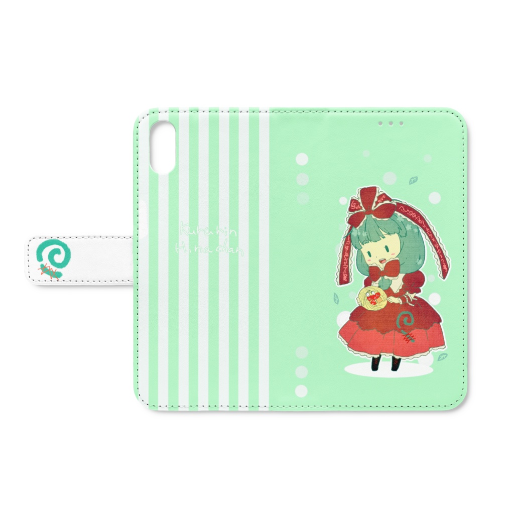 くるりん雛ちゃん手帳型iphoneケース(6/6s、7/8、XS/X)