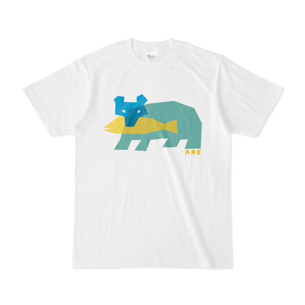 ARE 熊の木彫りTシャツ（よこ）