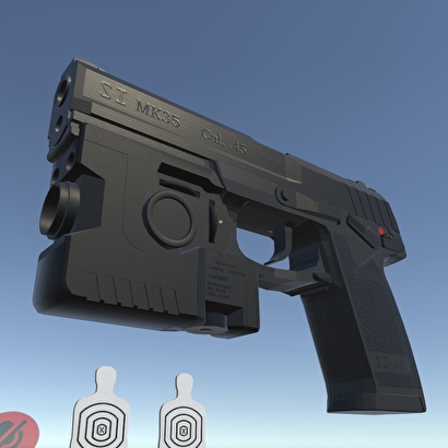 【3Dモデル】SI_MK35ハンドガン【射撃機能付き】
