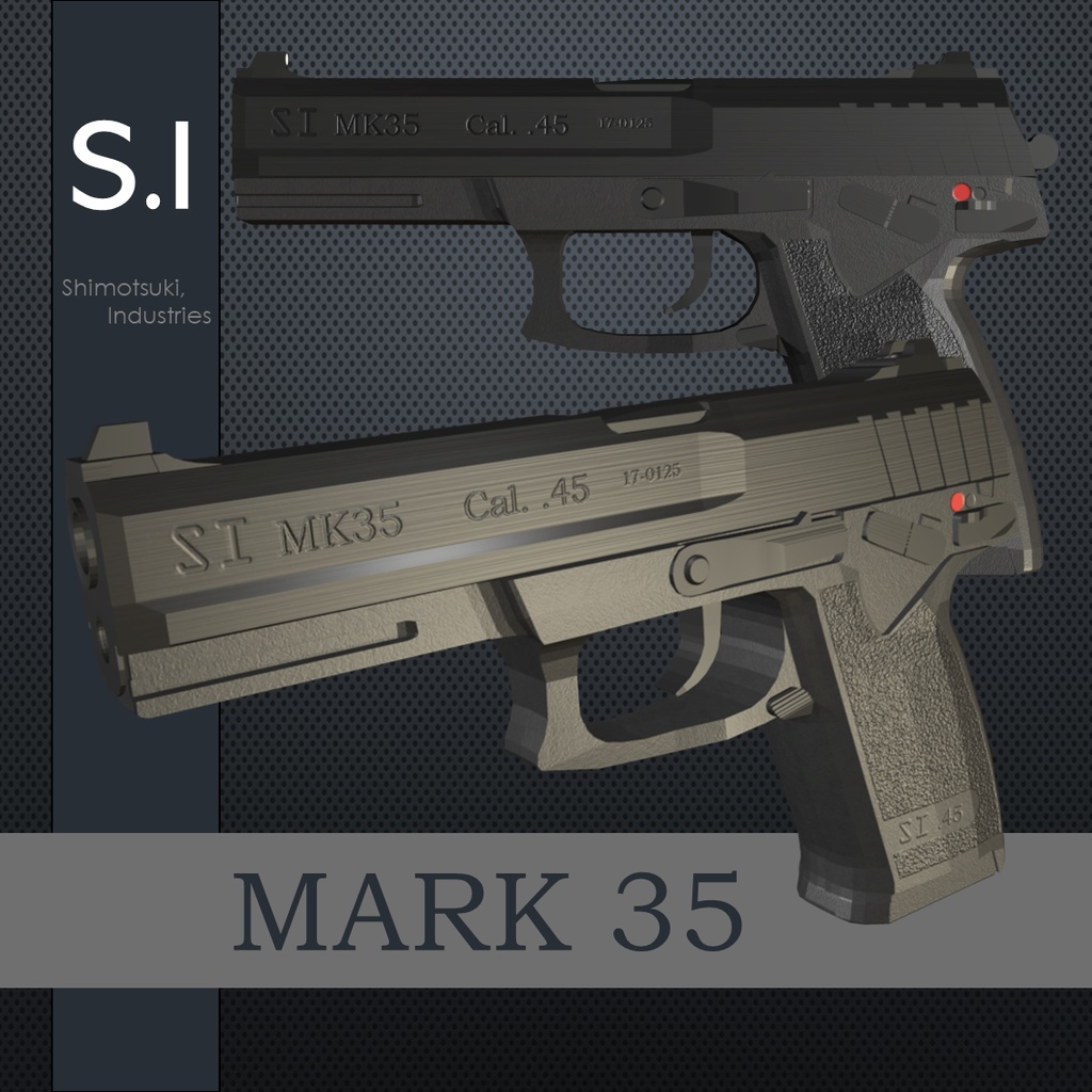 【3Dモデル】SI_MK35ハンドガン【射撃機能付き】