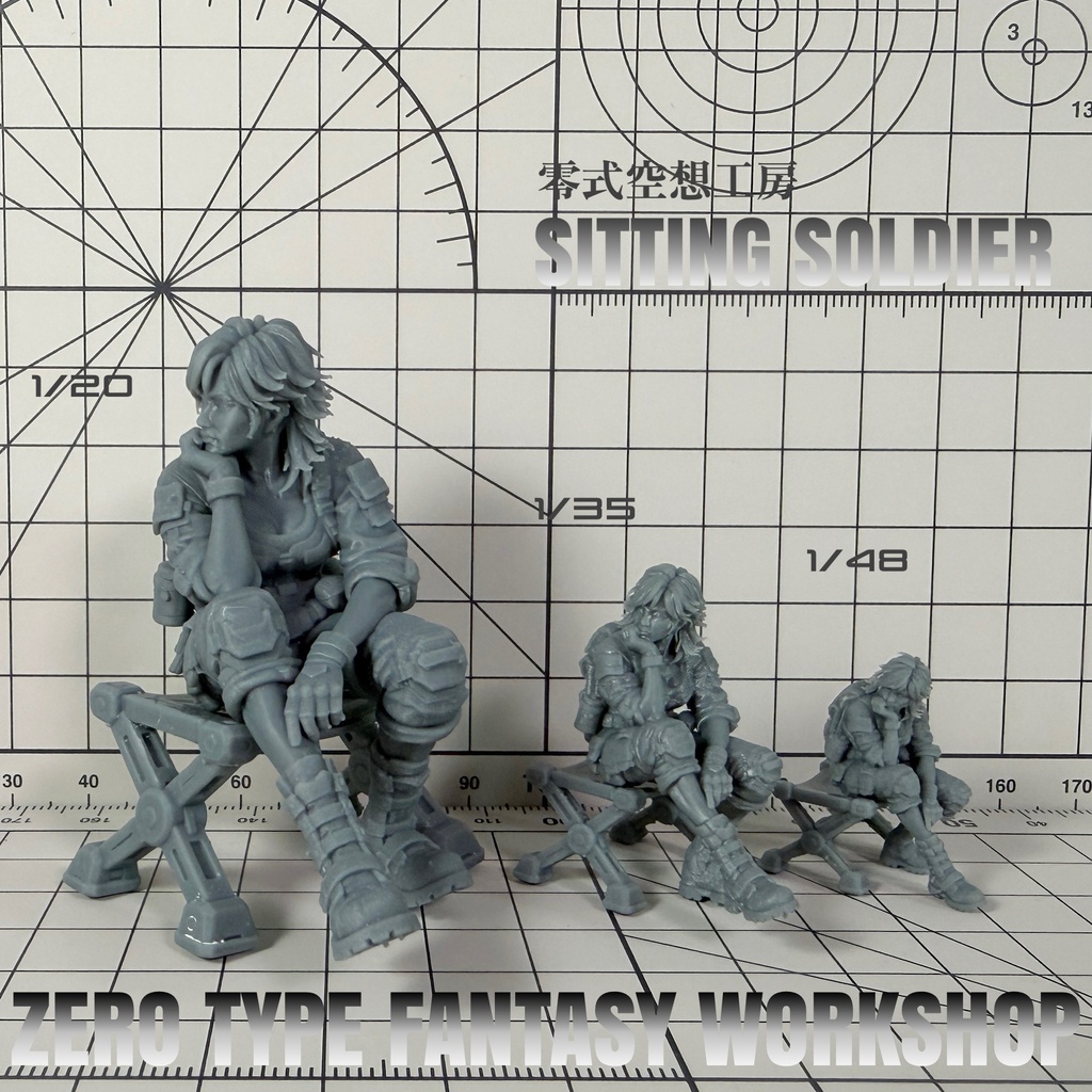 1/20 1/35 1/48 ZTFW-FGSS-001 SITTING SOLDIER MARA