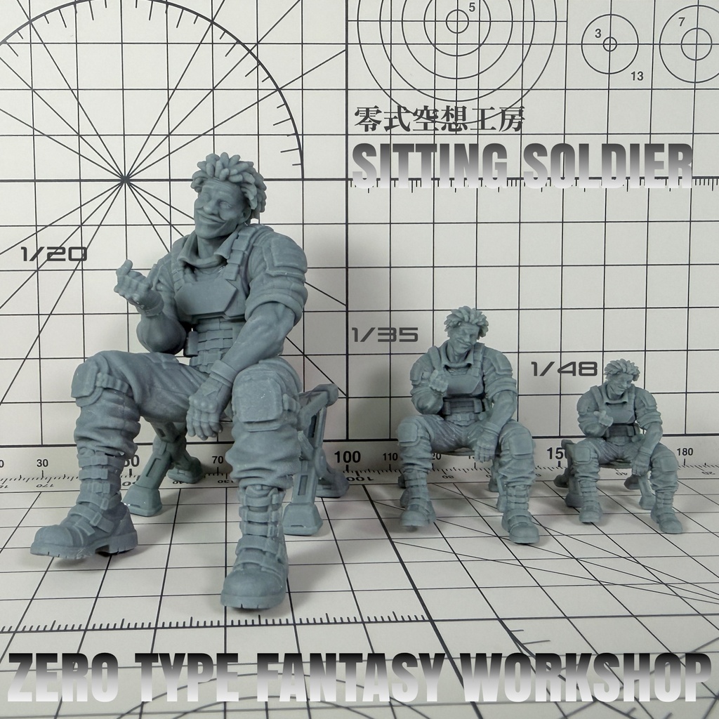 1/20 1/35 1/48 ZTFW-FGSS-002 SITTING SOLDIER JAX