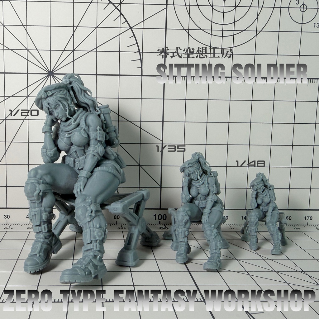 1/20 1/35 1/48 ZTFW-FGSS-004 SITTING SOLDIER RENA