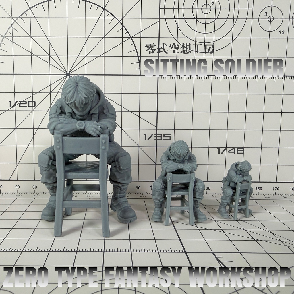 1/20 1/35 1/48 ZTFW-FGSS-003 SITTING SOLDIER ROOK