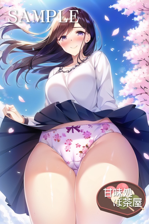 【無料!】むちむちぽちゃぽちゃ体型の女の子がおパンツを見せてくれるCG集Vol.3 【花柄パンツ特集 in お花見】編