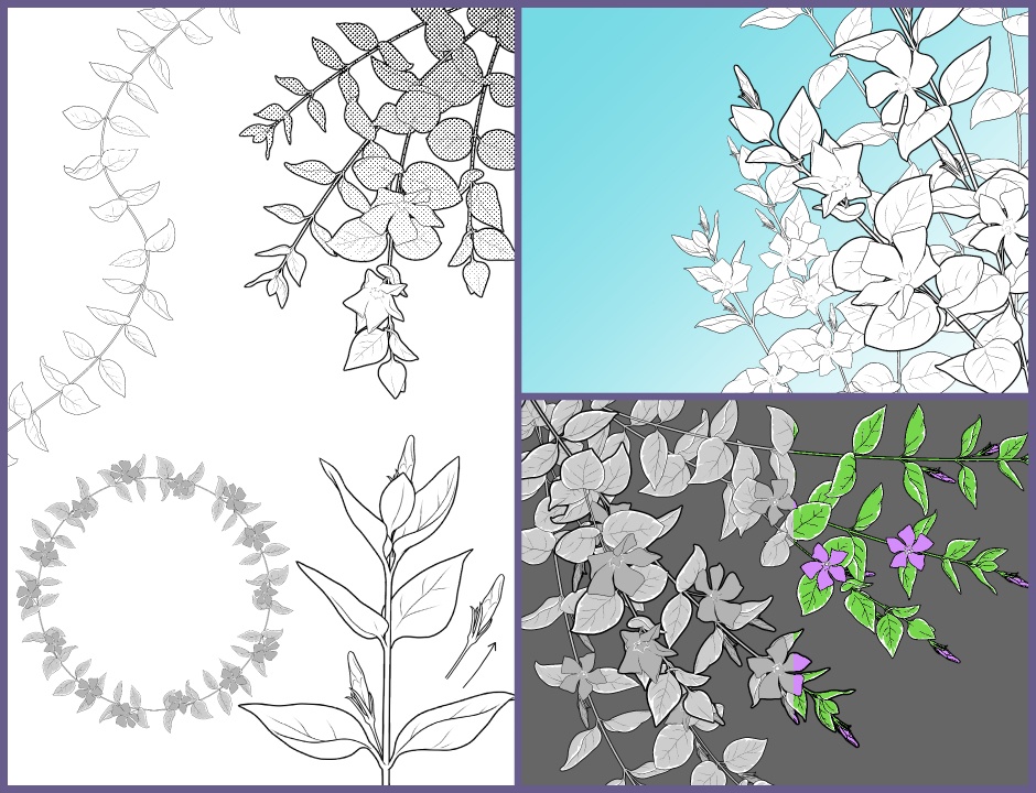 ツルニチニチソウブラシセット グレー/クリスタ