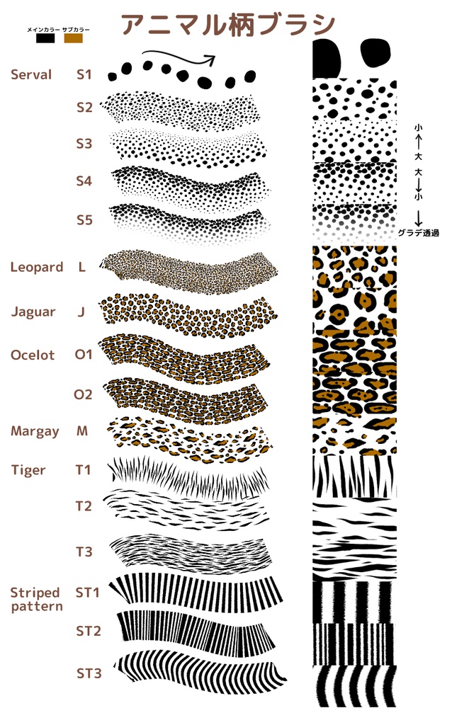 アニマル柄ブラシセット/クリスタ
